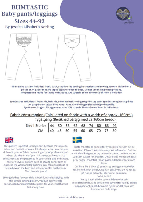 Bumtastic - PDF mönster/pattern