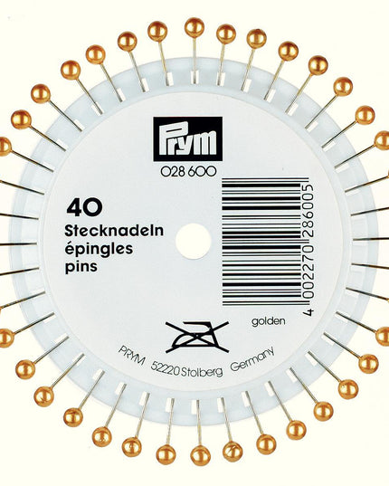 40st Knappnålar i Guld extra långa 0,58x40 mm
