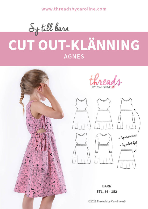 "Agnes - Cut out-klänning" symönster i pappersform