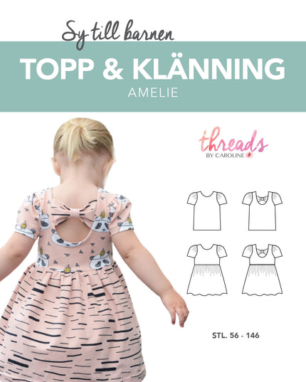 "Amelie - Top & Dress" sewing pattern in paper form
