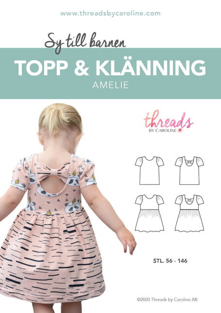 "Amelie - Topp & Klänning" symönster i pappersform