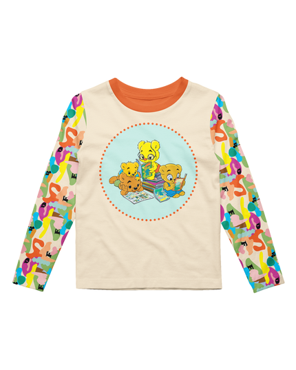Bamse - Barnen läser panel beige (Bomullsjersey)