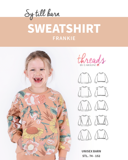"Frankie - Sweatshirt/Collegetröja" symönster i pappersform