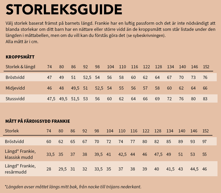 "Frankie - Sweatshirt/Collegetröja" symönster i pappersform