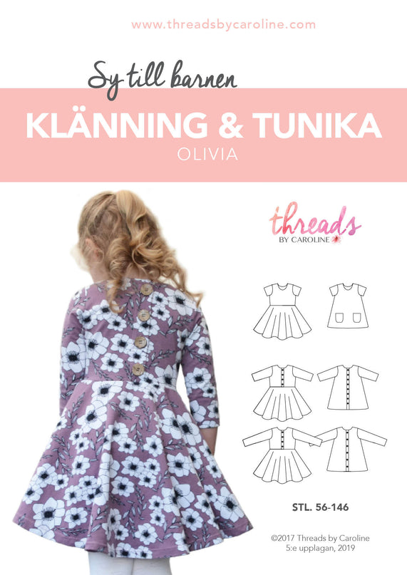 "Olivia Tunika/Klänning" symönster i pappersform