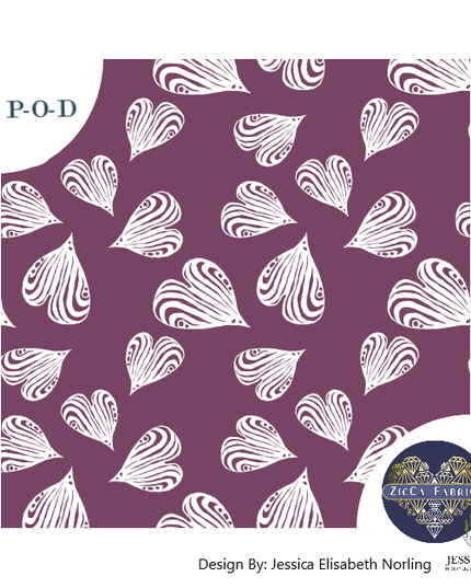 Leaf Purple Bomullsjersey 240gsm