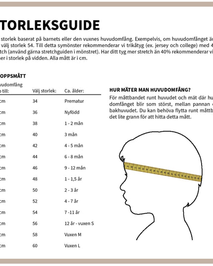 ”Sigge & Siri Mössa" symönster i pappersform