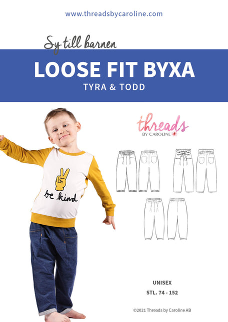 "Tyra & Todd Loose Fit Byxa" symönster i pappersform