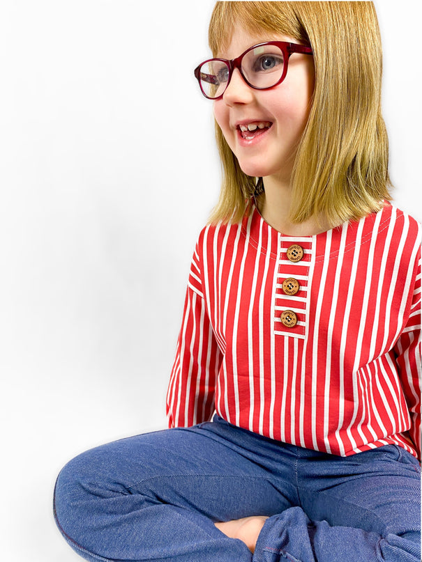 2nd grade HENSYTT - Stripes Red (Cotton Jersey)