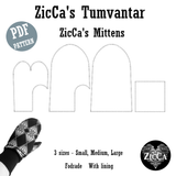 ZicCas Tumvantar i 3 storlekar - PDF mönster