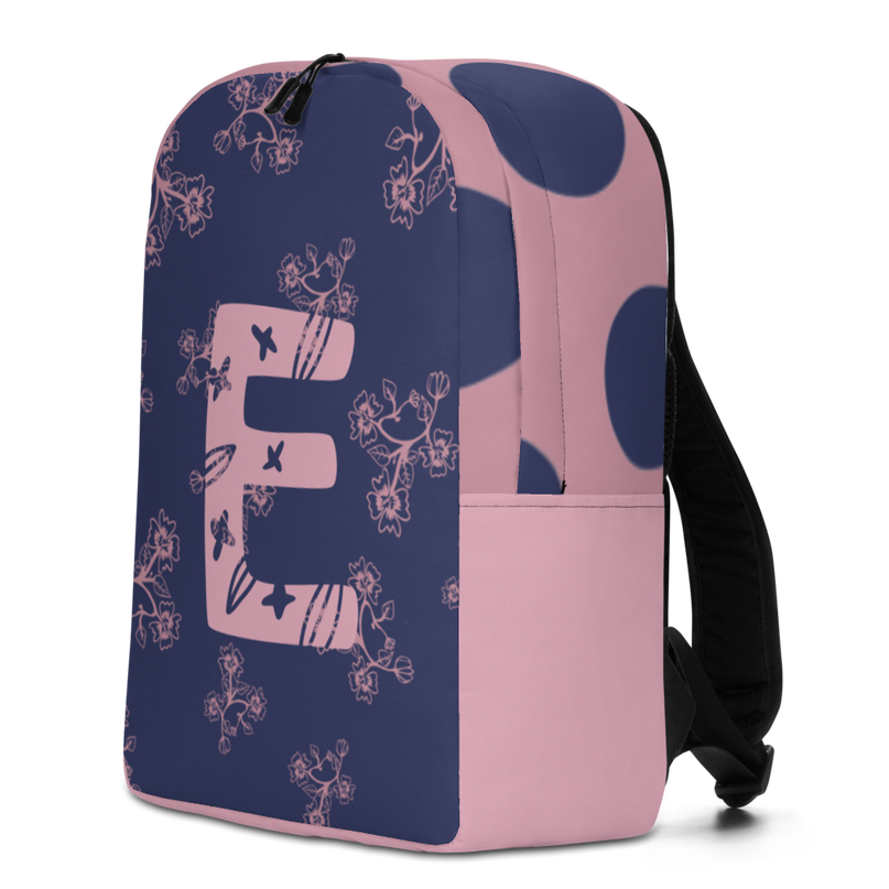 Backpack - Floral & Letter Pink / Blue (Choose your own letter / color!)