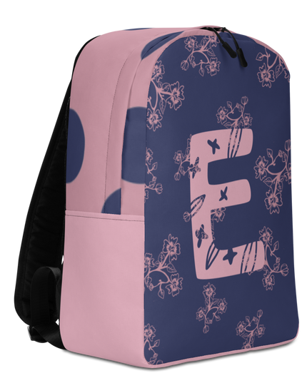 Backpack - Floral & Letter Pink / Blue (Choose your own letter / color!)