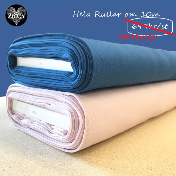 Solid-colored ribbed tricot 100% eco cotton - full roll (10m)